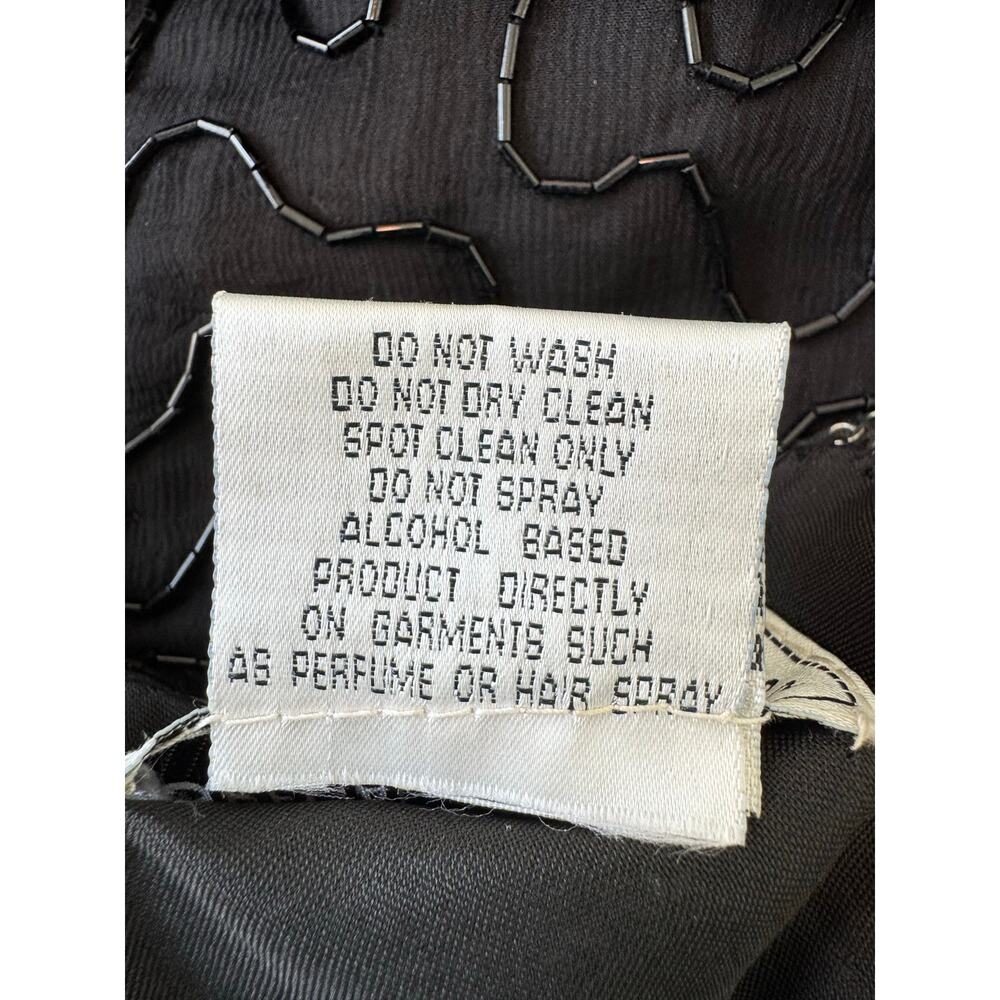 Vintage Black & Gold Sequined Beaded Short Sleeve Cocktail Party Dress Size 2X - Picture 10 of 10